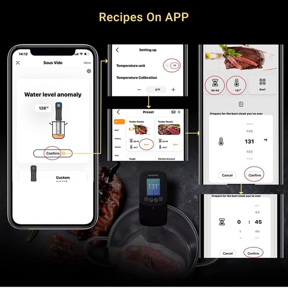 (1690) Inkbird Sous Vide Precision Cooker, 1000 Watts WIFI Sous Vide Machine New - Picture 2 of 6